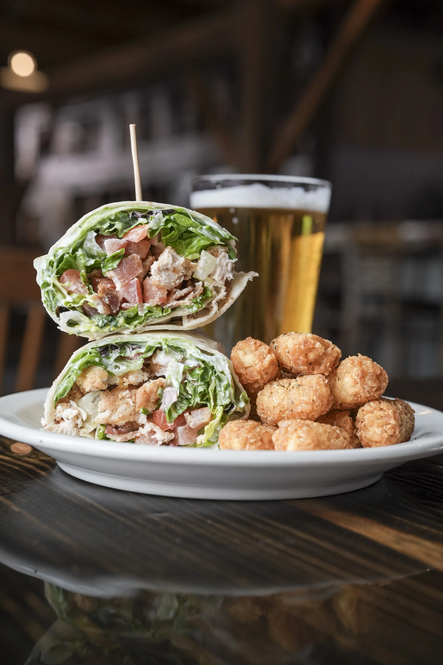 Chicken Bacon Ranch wrap with chicken, bacon, lettuce, tomato and ranch at Old Barn Restaurant near Lanesboro and Preston, Minnesota
