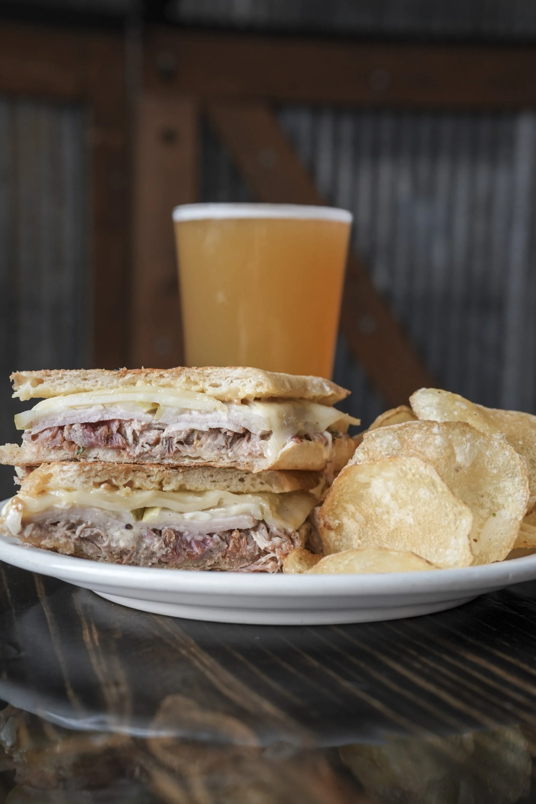 Cuban sandwich with smoked pork, shaved ham, Swiss cheese and pickles at Old Barn Restaurant in Minnesota's Driftless Area