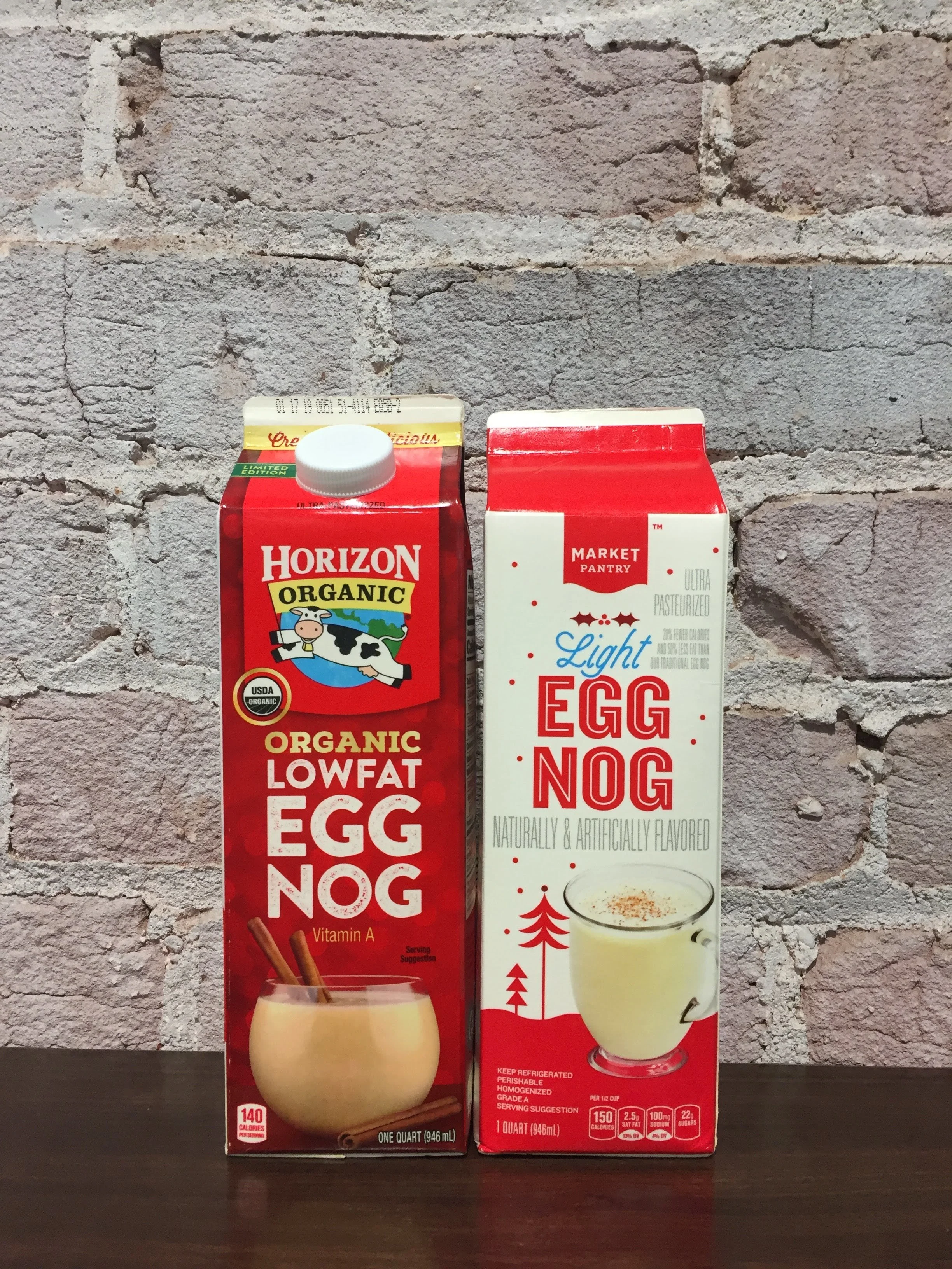Horizon Organic Low Fat Egg Nog Vs Market Pantry Light Egg Nog