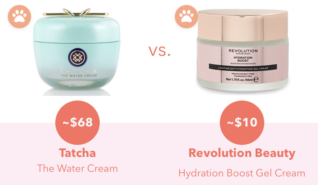 Both products contain Hyaluronic Acid for hydration.