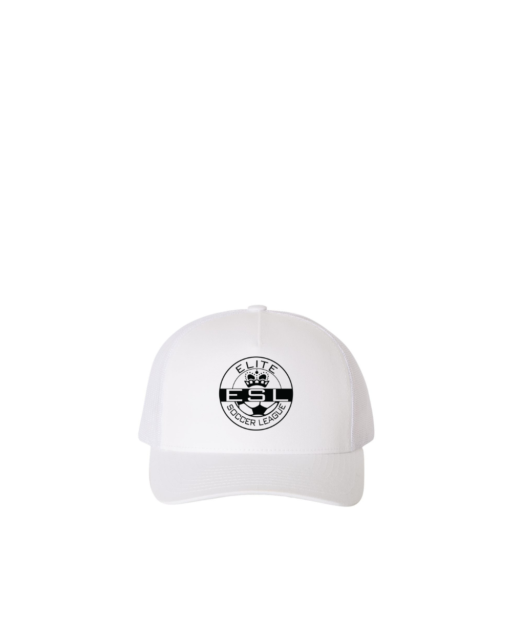 Winter Five Panel Trucker Cap - White/Black Logo
