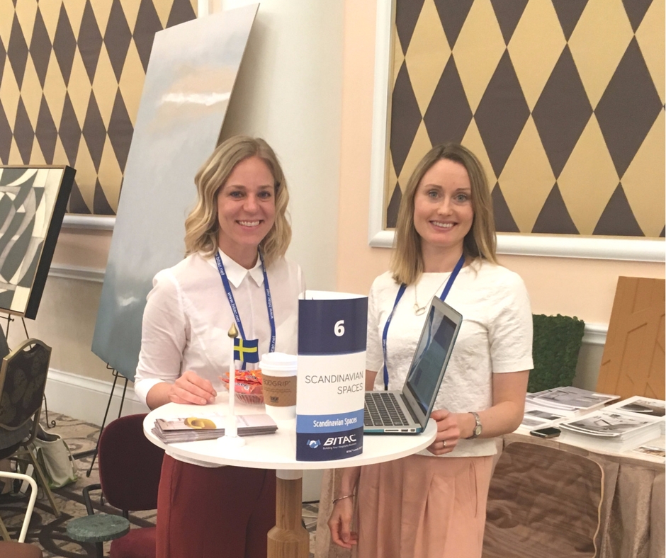 Maria and Karin from our sales team presenting our hospitality collection.