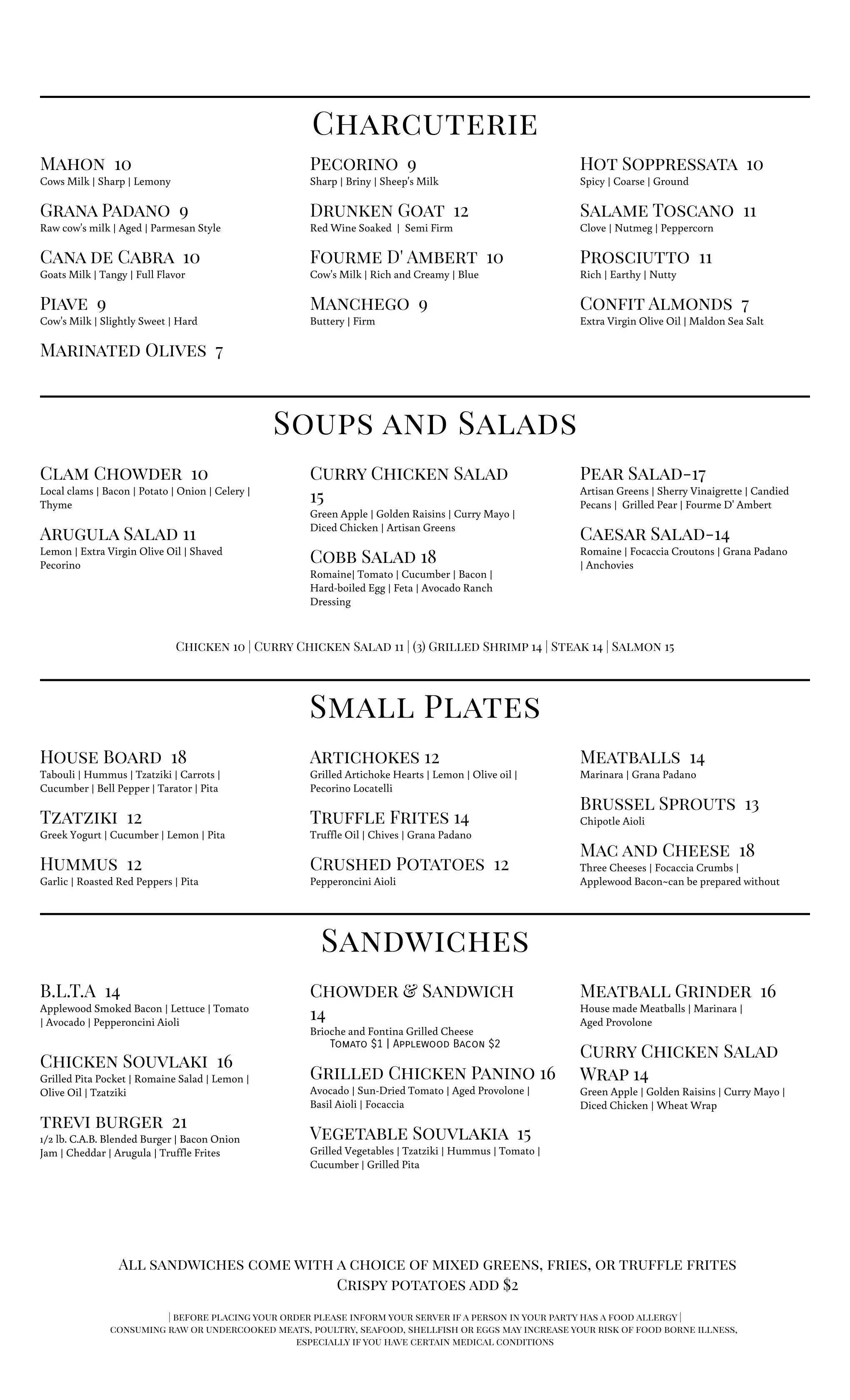 LUNCH — Trevi Cafe Wine Bar