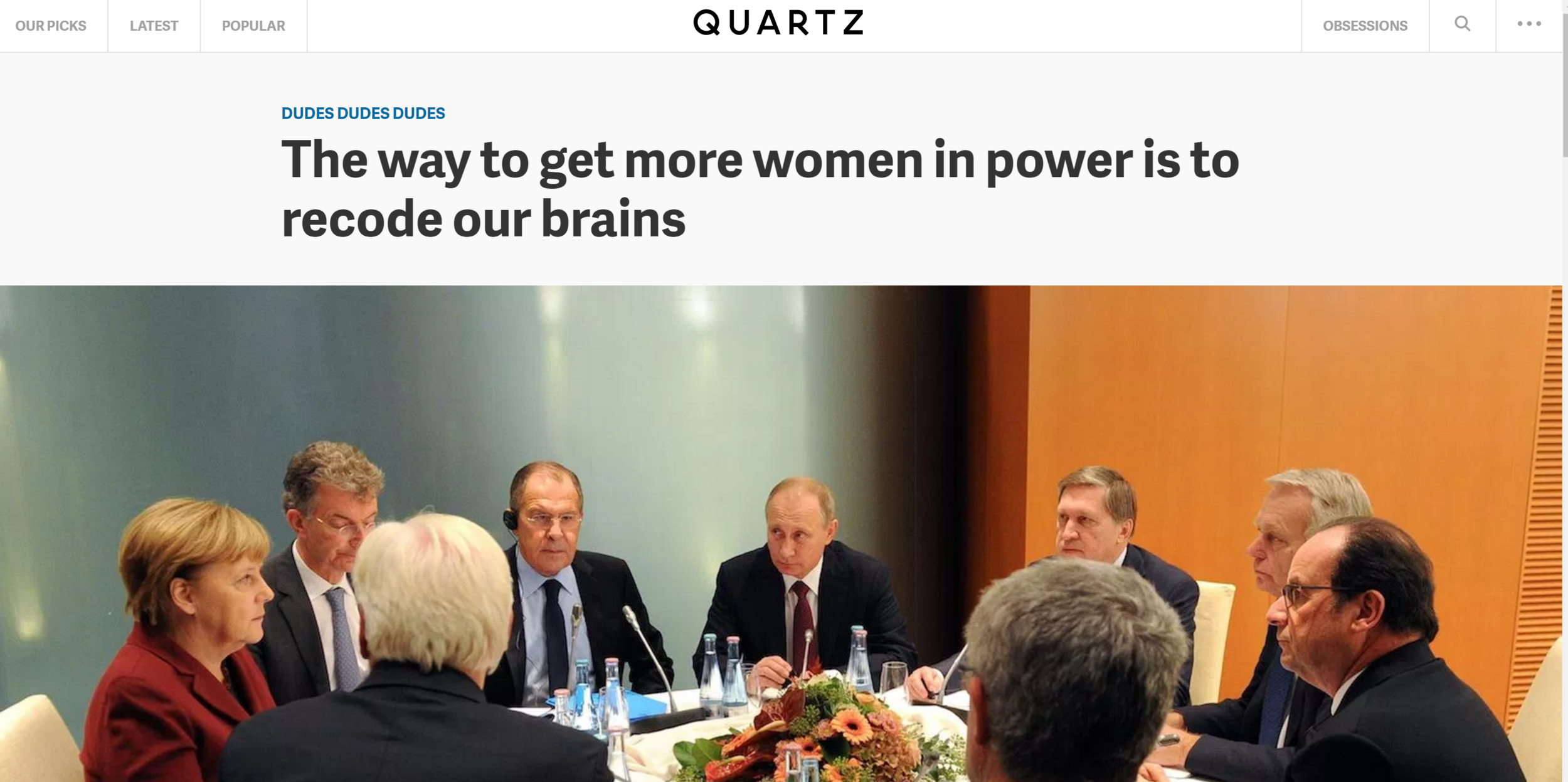 Quartz: The way to get more women in power is to recode our brains