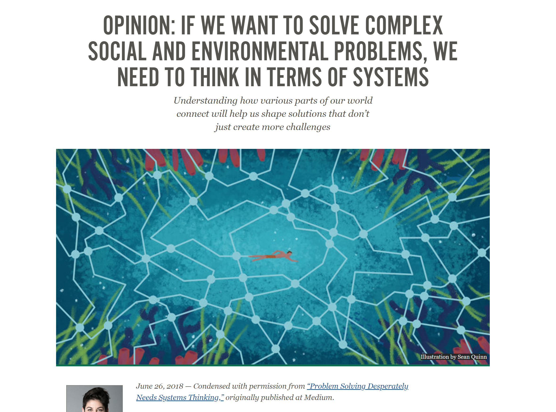 Ensia: If we want to solve complex social and environmental problems, we need to think in terms of systems