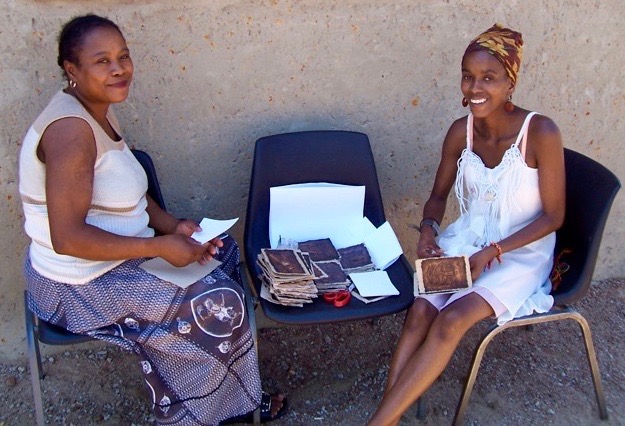Vendors sell cards from the Sisonke AIDS support group.
