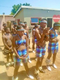 Cultural Dancers Waiting to Perform at Creche Opening
