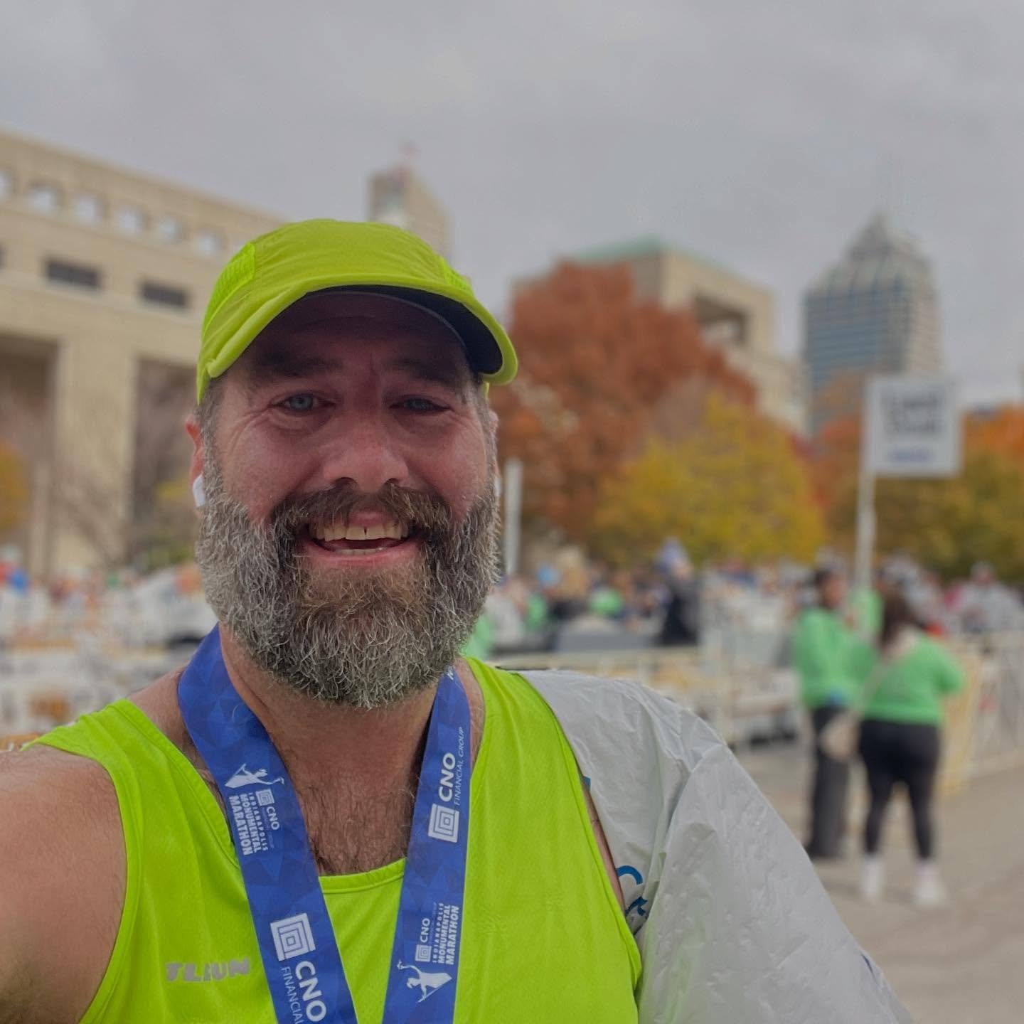 ✅ PR (by 23 minutes)
✅ Break 4 hours (3:55:09)

The first 20 miles went according to schedule (yes, there was a spreadsheet to plan it out), but then came a massive cramp in my left thigh in mile 21. I wasn&rsquo;t sure I could keep going, but I so b