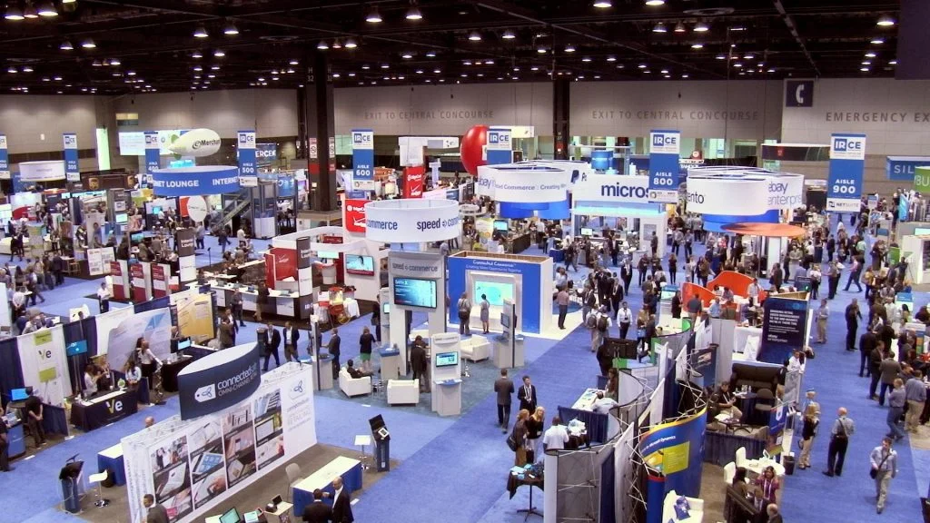 Convention hall with WiFi demo booths