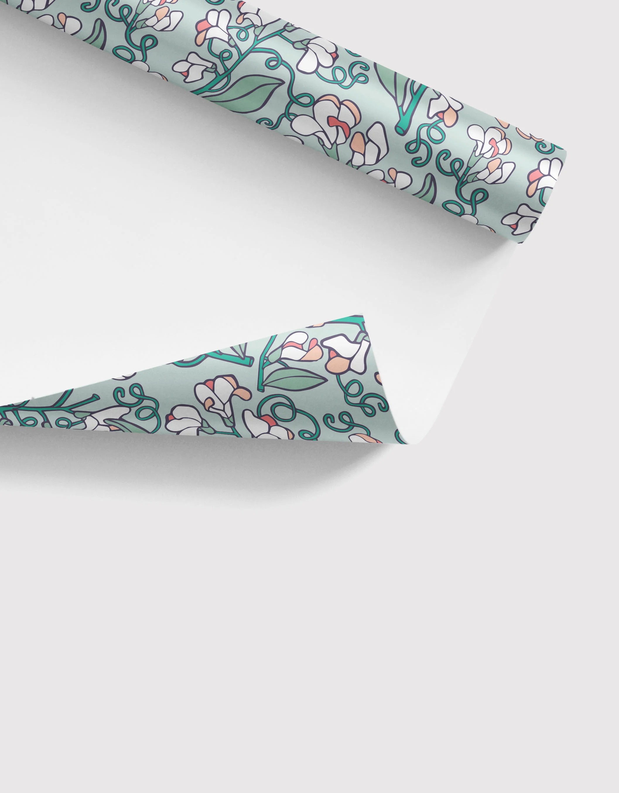 Wild Sweet Pea gift wrap / Illustrated Floral Wrapping Paper / from Root & Branch Paper Co.