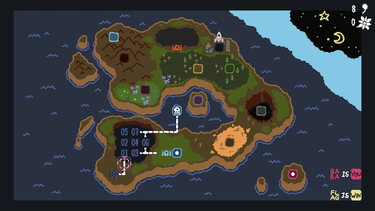 The completed overworld.