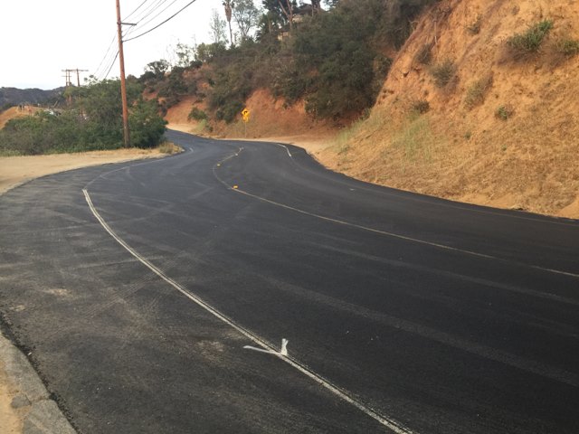 New pavement on Mulholland just in time for the Raymond Fouquet Memorial Nichols Ride on July 10!