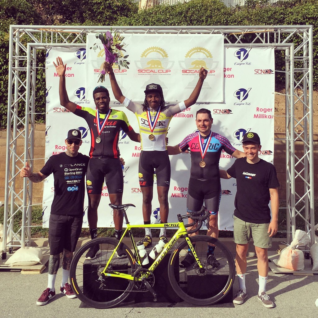Sean Burkitt with 5th place in the P12 race at the Roger Millikan Memorial Criterium.