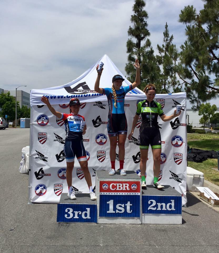 Daniela Garcia on the podium at the Memorial Day CBR Criterium!