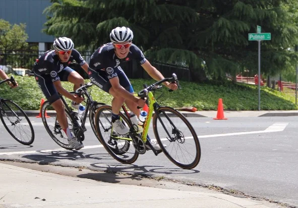 Eric Byan and Ethan Frankel at the Memorial Day Classic Criterium.