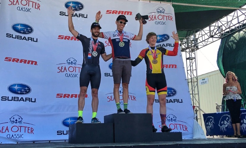 Team Captain Patrick Barrett on the podium in 2nd place in the Cat 3 criterium!
