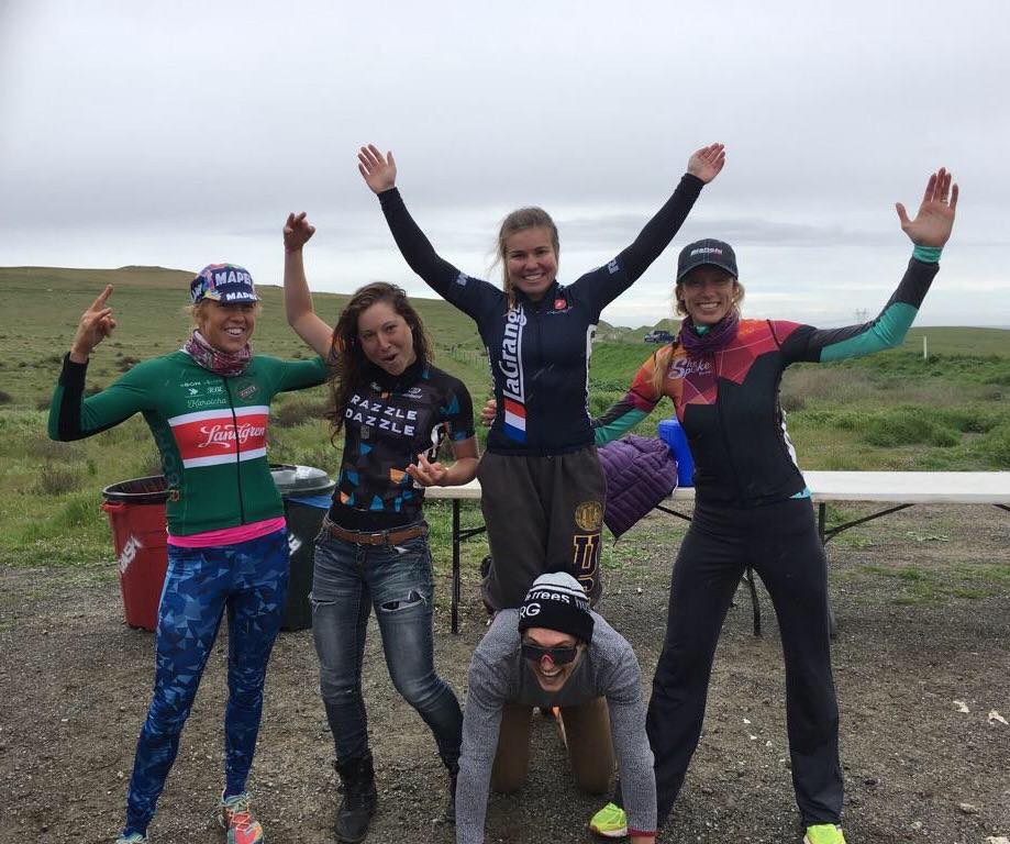 Maddy Ward with another win in the Womens P123 race at the Cantua Creek Road Race. It's really too bad they're not having fun, right?