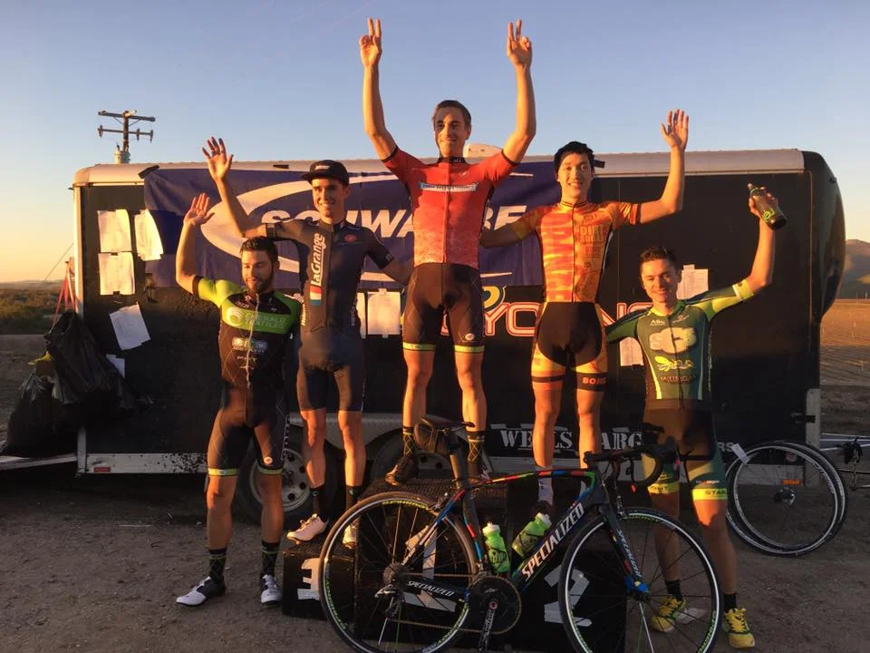Eric Bryan on the podium in 3rd place in the Mens P12 race at the Santa Barbara Road Race!
