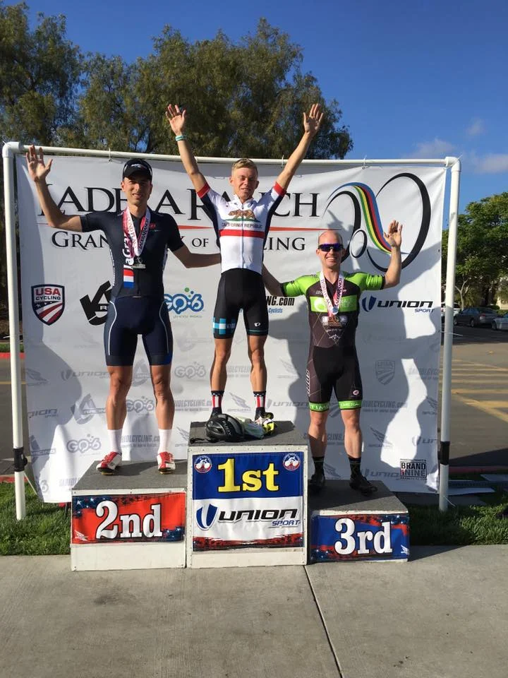 Thomas Rennier placed 2nd to professional triathlete Alexander Romanenko at the SCNCA Cat 3 Criterium Championship at Ladera Ranch.