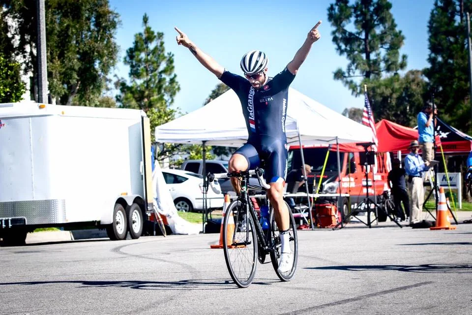 He's baaaack! Marco Fabrizio with the win in the Cat 3 CBR Criterium / La Grange BBQ Fest p/b Patrick Barrett Texas BBQ, LLC.