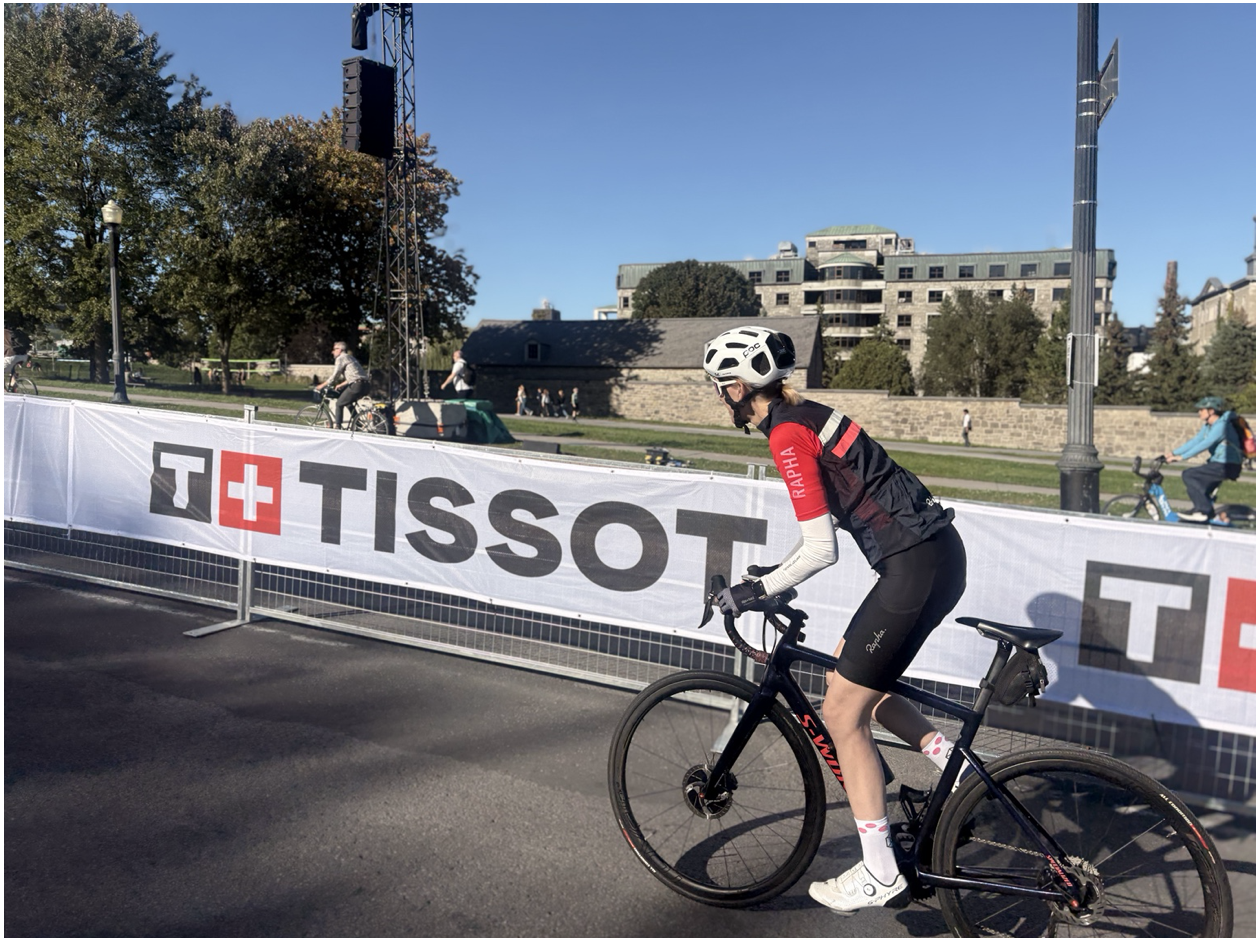  Kristy riding the closed World Championship course. 