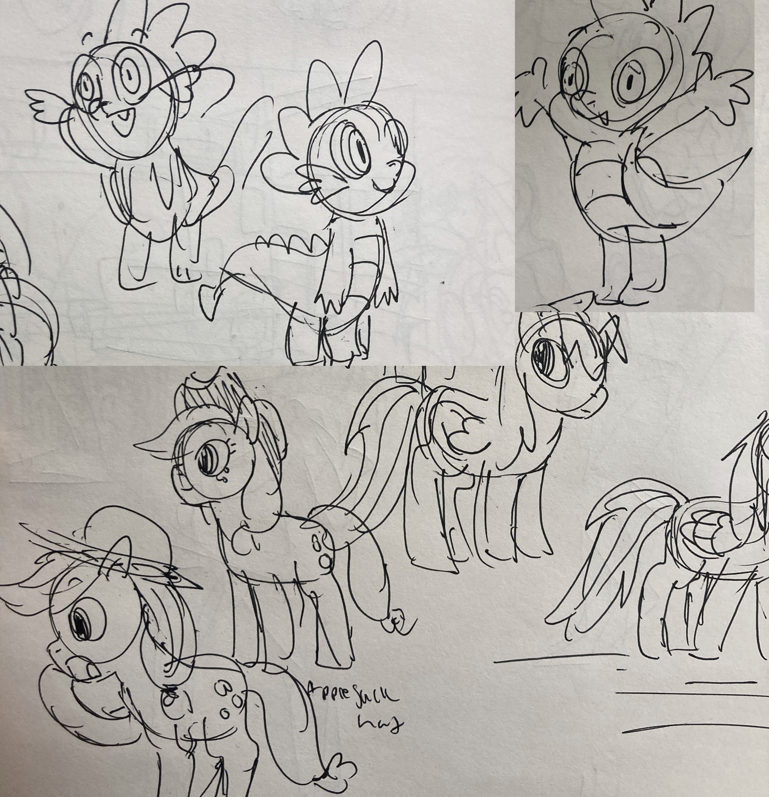 sketch of spike and pony.jpg