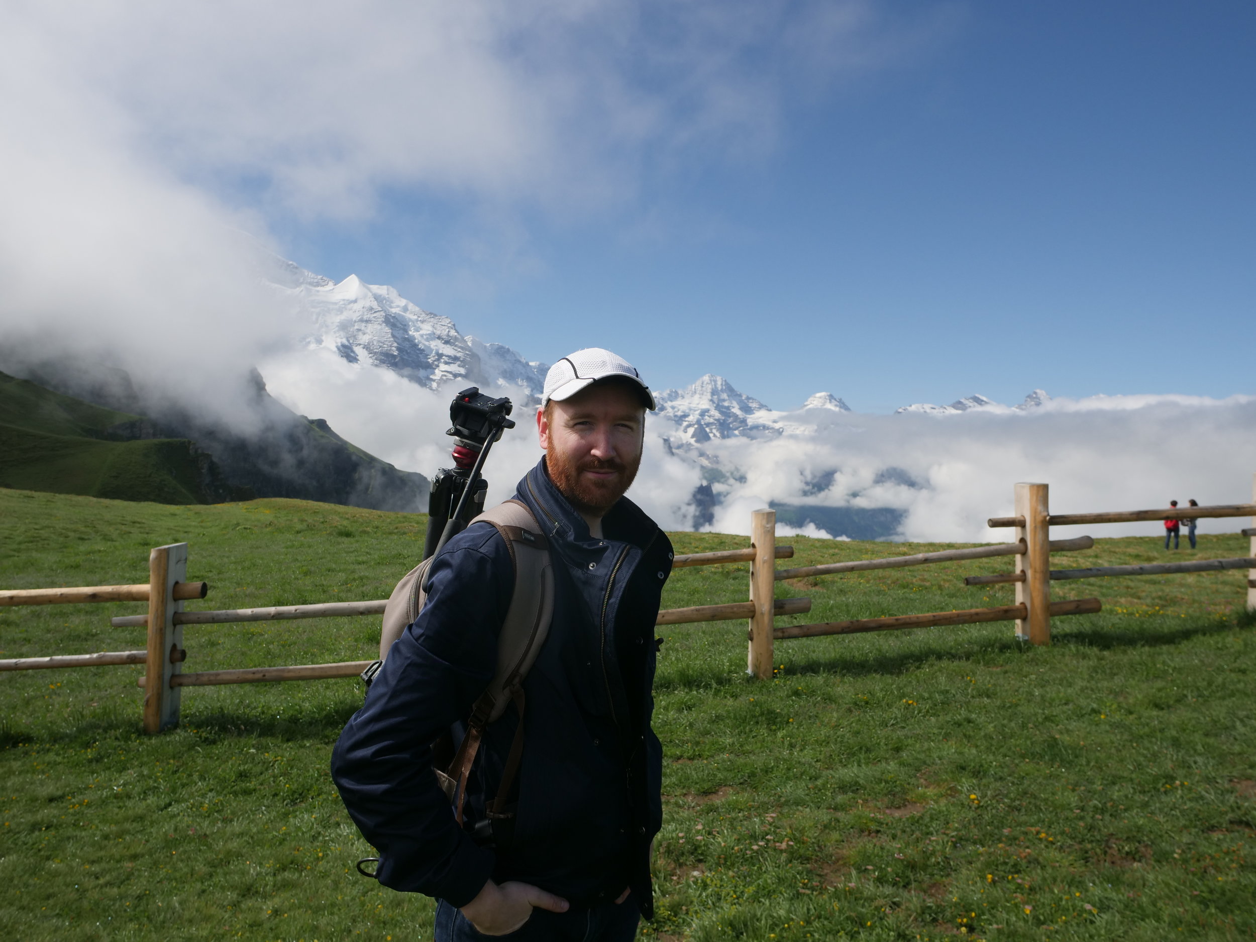Griffin using the ThinkTank Perception Pro backpack in Grindelwald, Switzerland last week.