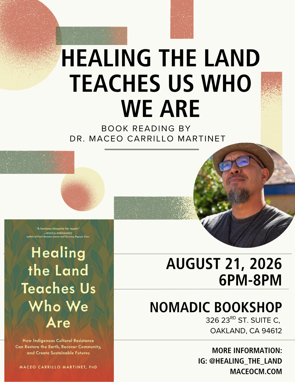 Book Reading &amp; Live Interview, Healing The Land Teaches Us Who We Are