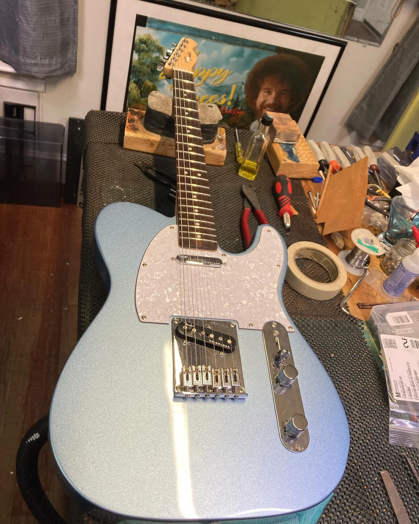 Full re-fret on this #fender #Telecaster today. Plays smooth as snake skin rubbed the right way. #yearofthesnake