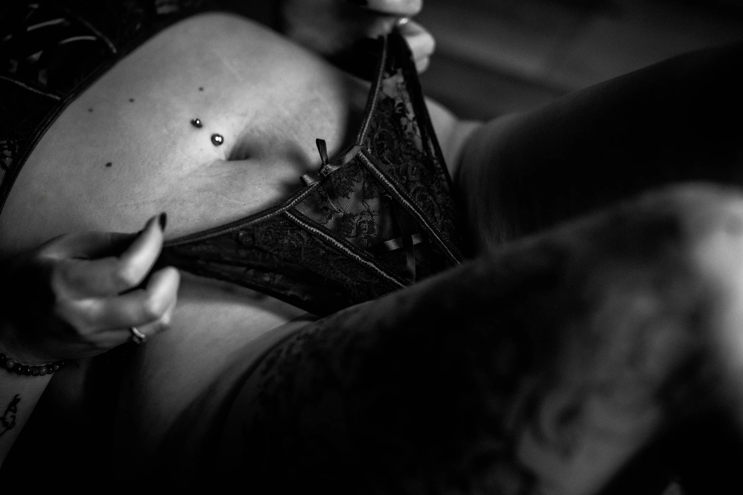 Boudoir photography session capturing silhouette and contrast in Terre Haute, Indiana