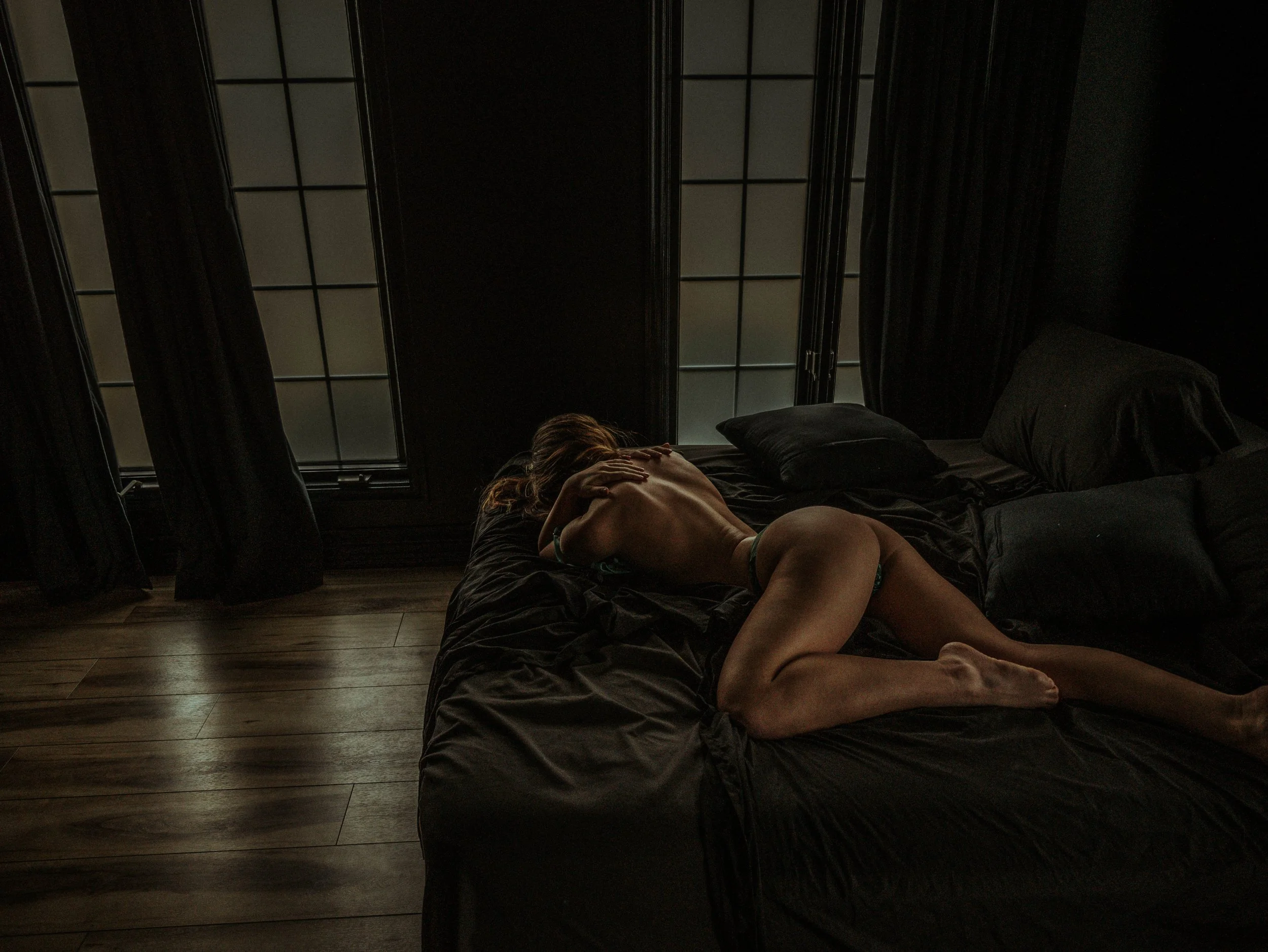 Professional boudoir portrait created in an Indiana studio