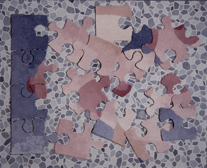 basRelief; wet weekend, 1984, castPaper, dyes