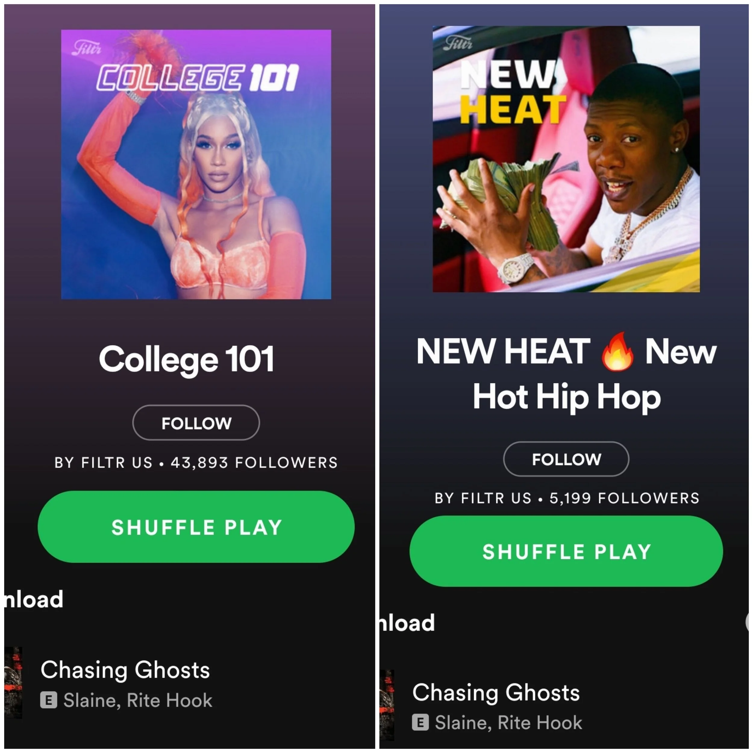 Slaine's "Chasing Ghosts" featured on FILTR lists