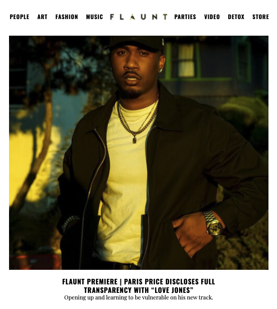 Paris Price releases 'Love Jones', trends on Audiomack and premieres on Flaunt Magazine