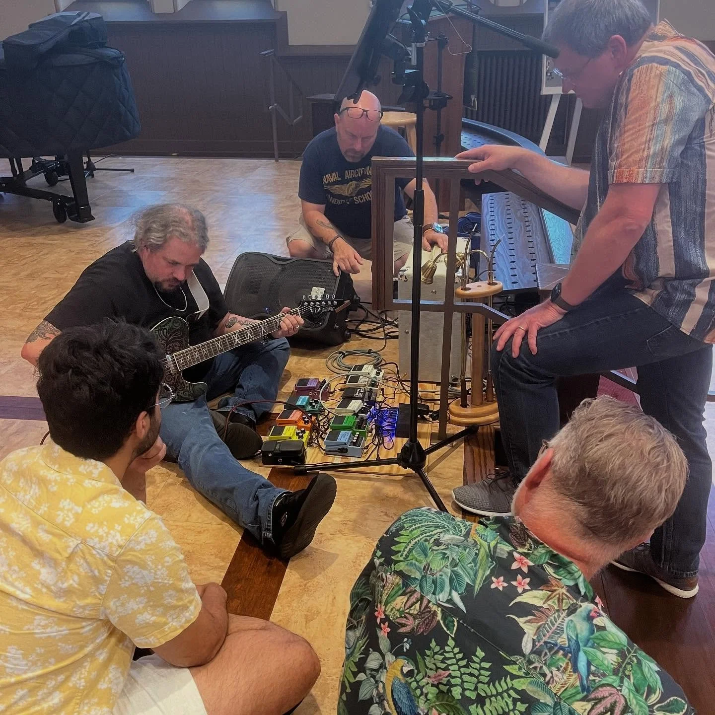 Question: How many members of Leap of Faith does it take to eliminate a hum in the electric guitar rig?! 

Answer - All of us.  It&rsquo;s a group effort!