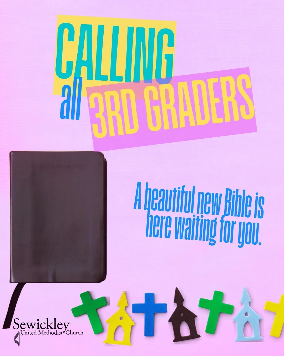 Calling all incoming 3rd graders! Third grade is such a big year, and we have a special Bible waiting just for you!

Every fall, the Library Committee gifts our rising 3rd graders a Bible to help guide their faith journey. We want to make sure no one