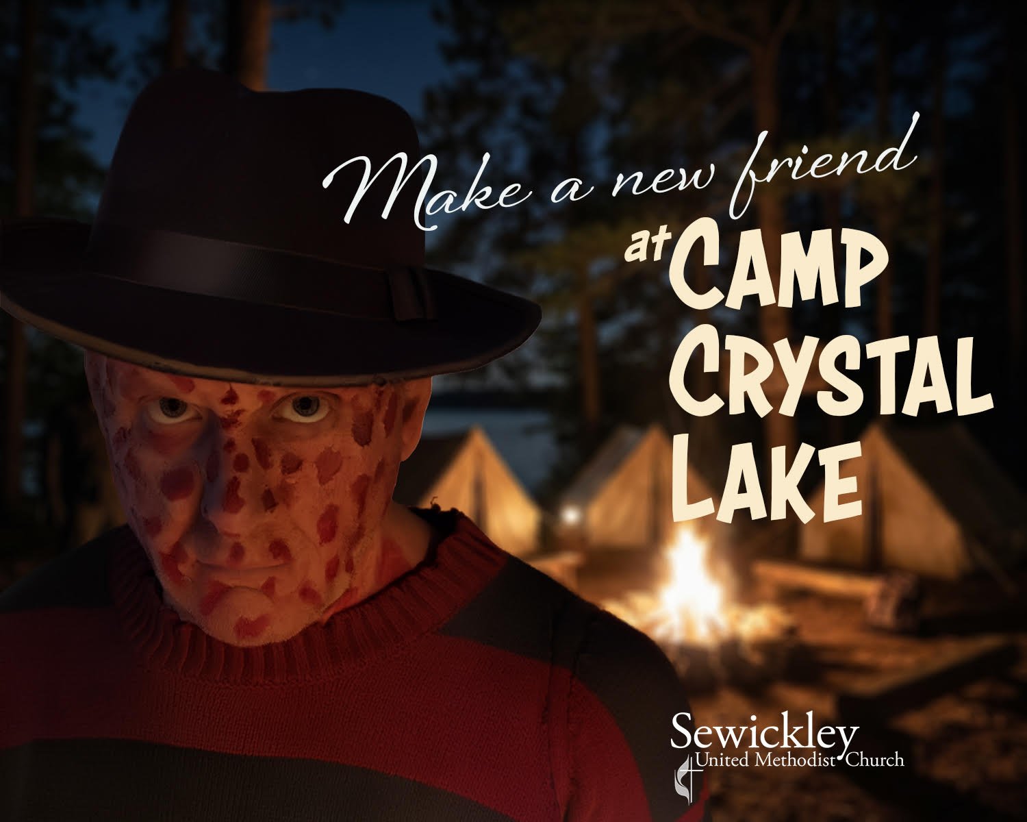 Escape to Camp Crystal Lake. The campfire is warm, but you definitely aren't alone in the dark. 🏕️ Oct 23-24 &amp; 30-31, 7- 9 pm.

info: link in bio