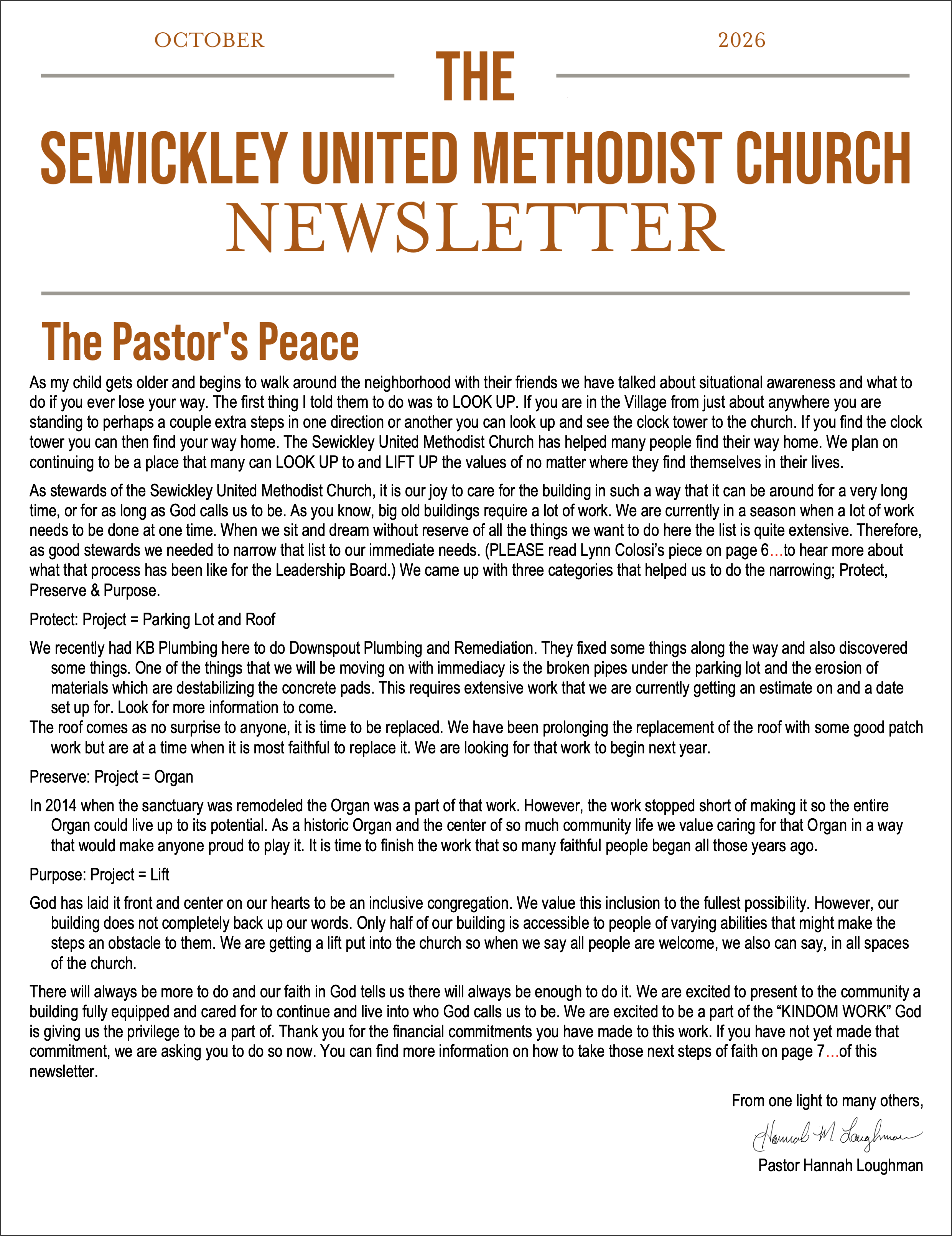 October 2026 Newsletter
