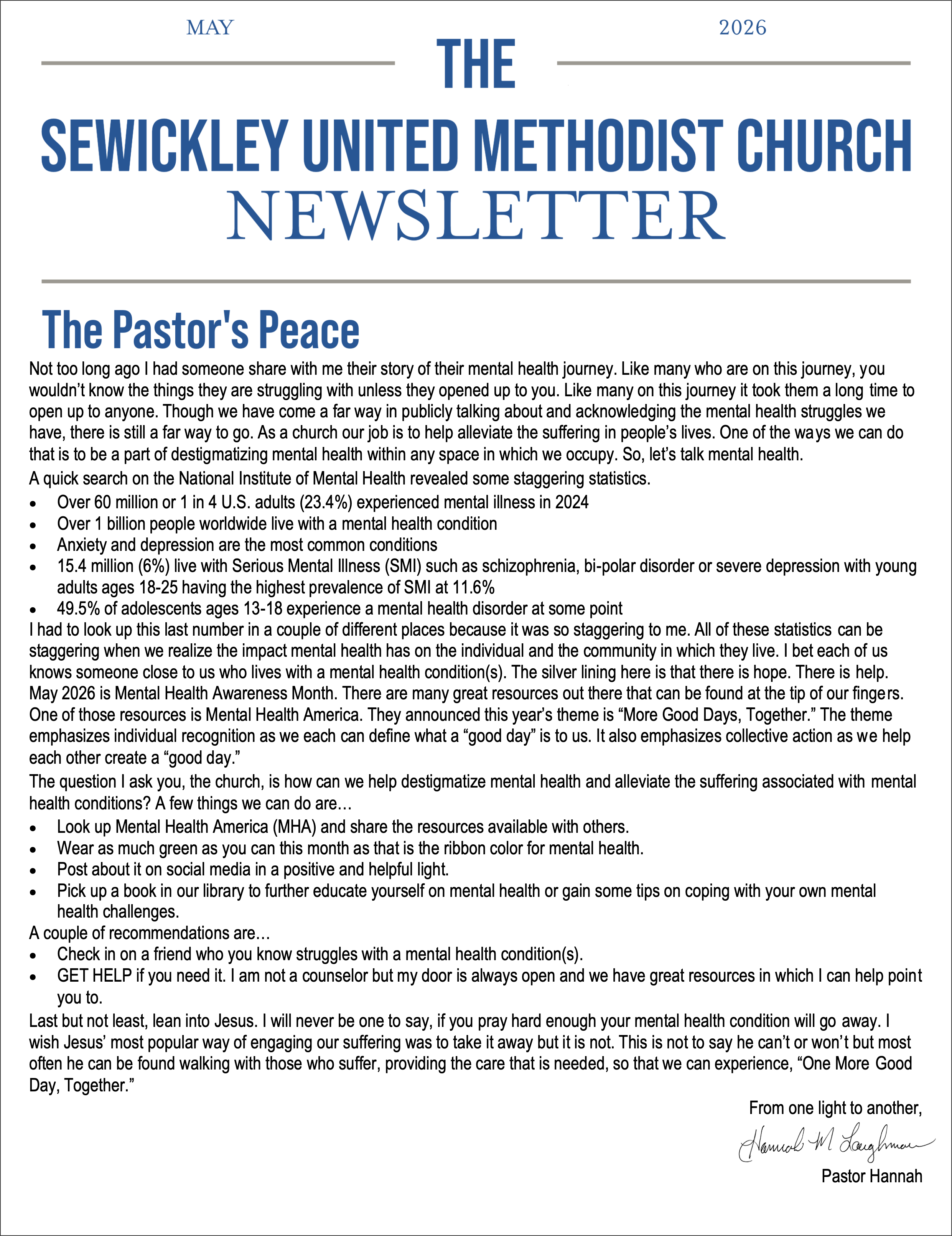 May 2026 Newsletter