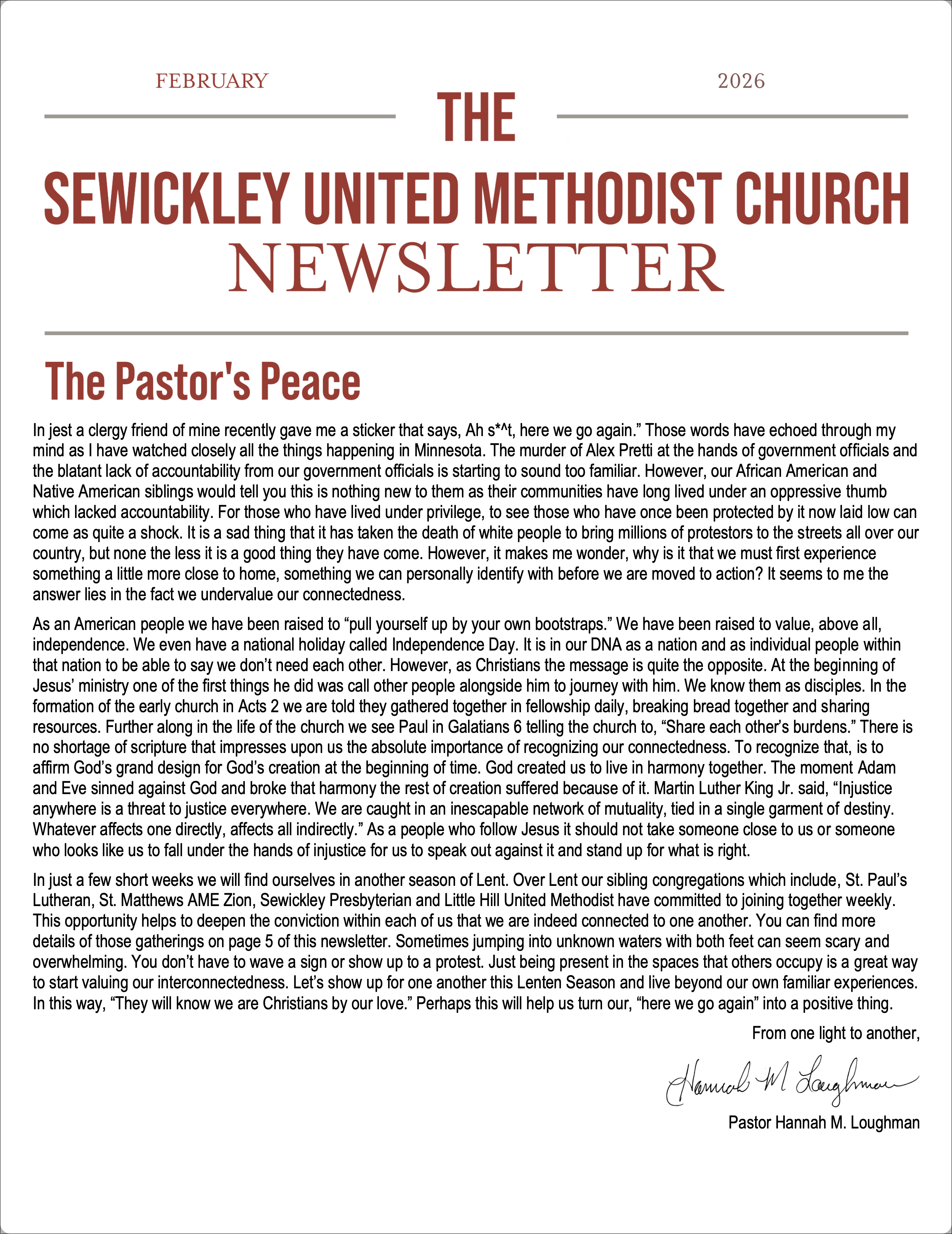 February 2026 Newsletter