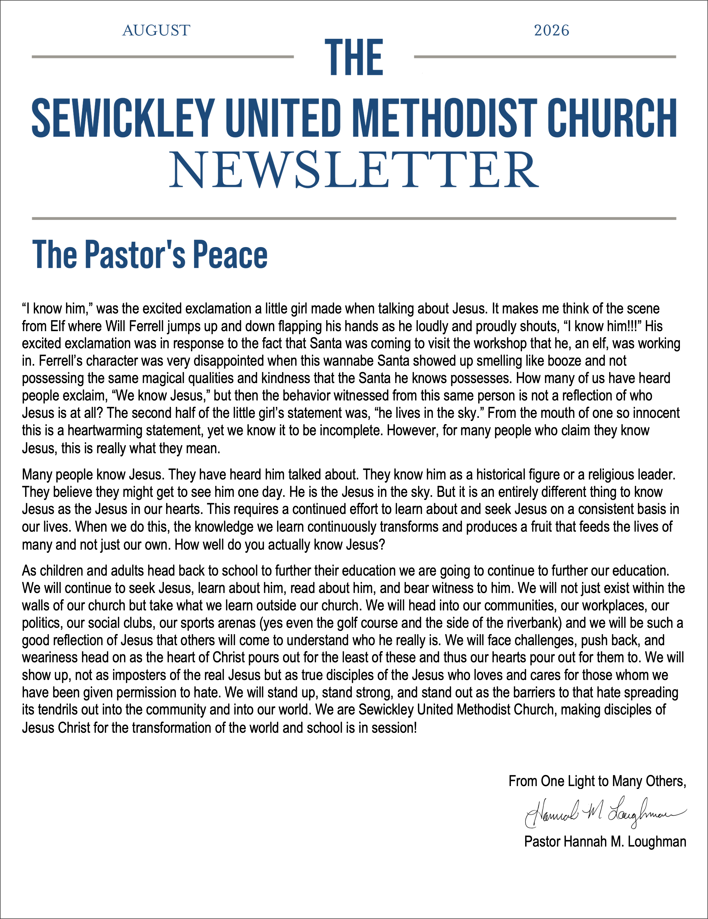 August 2026 Newsletter
