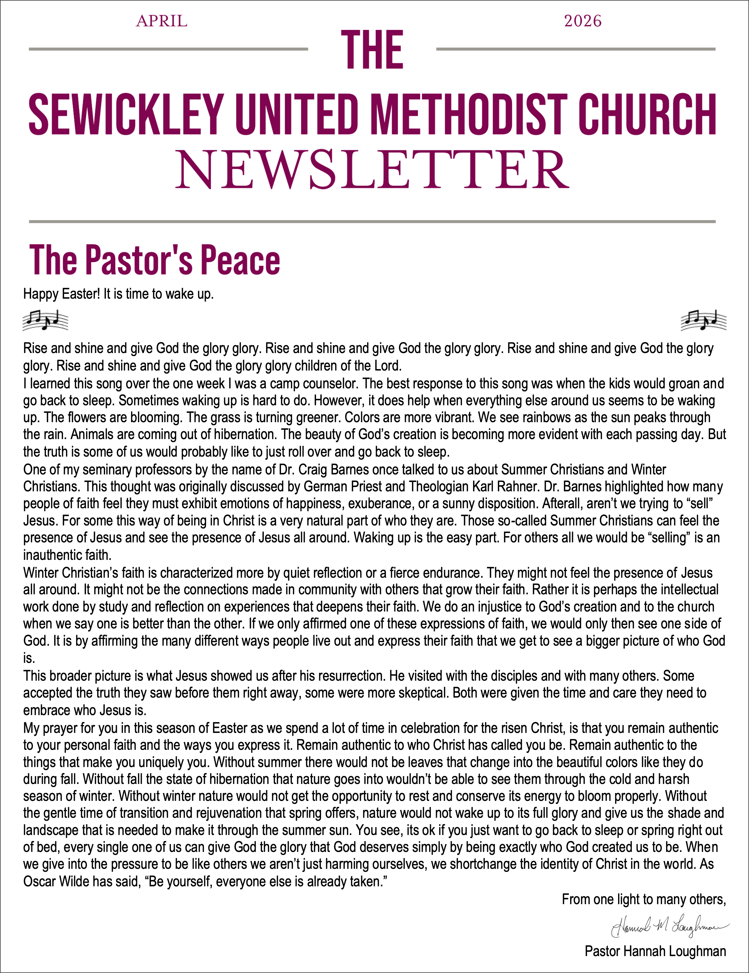 April 2026 Newsletter