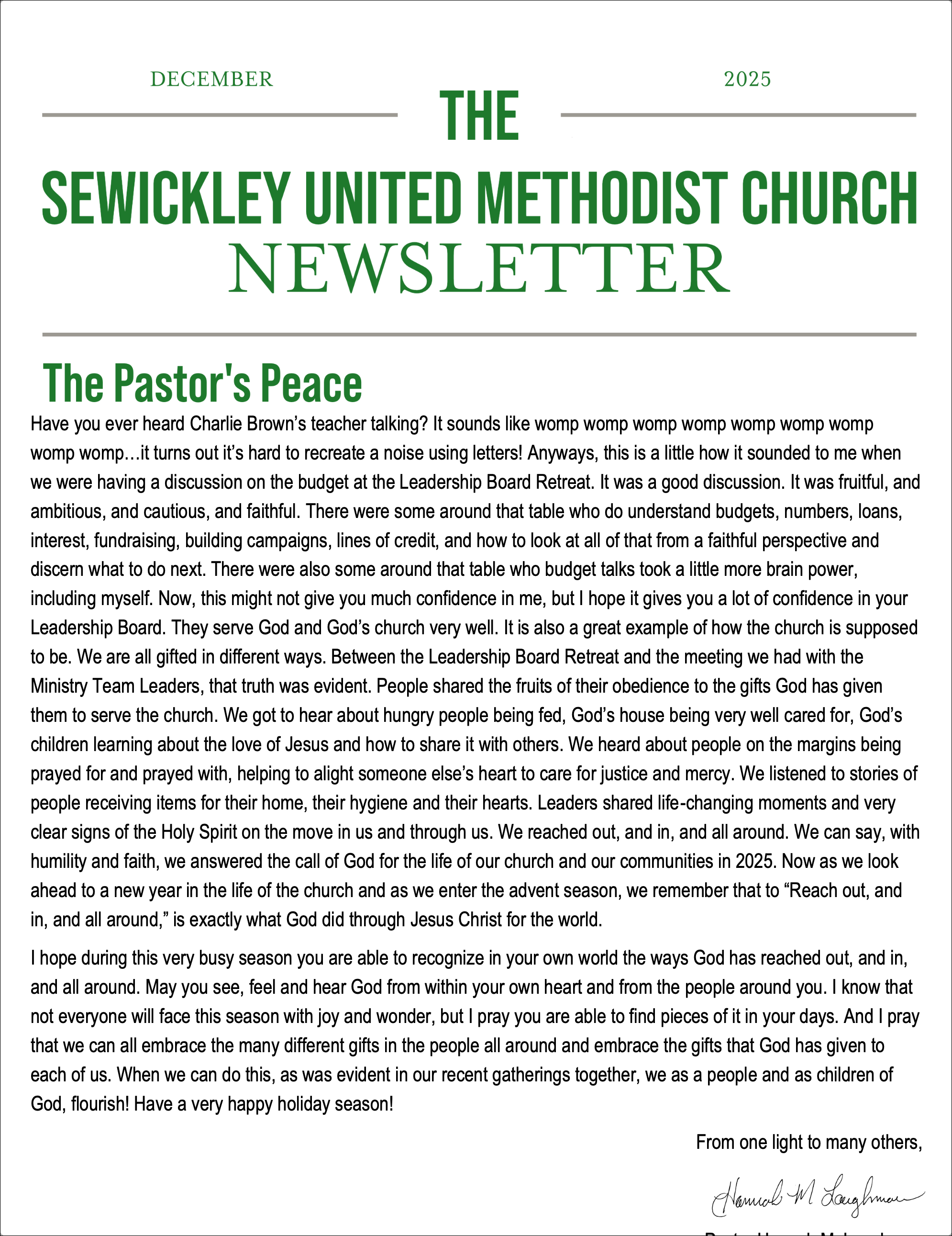 December 2025 Newsletter