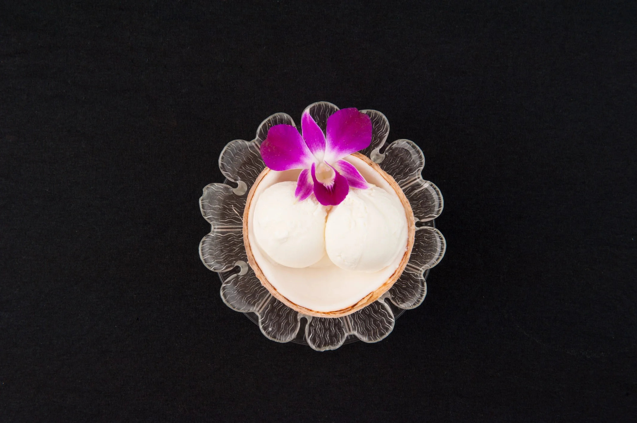 Coconut Ice Cream served in young coconut shell