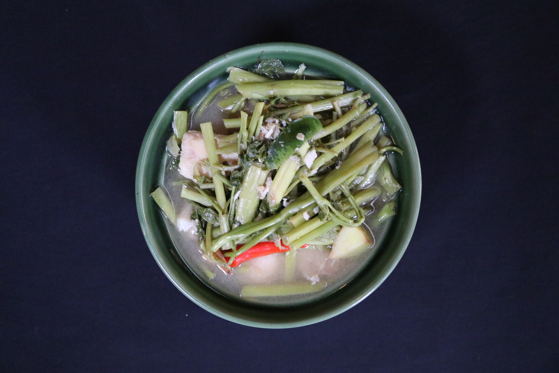 Morning Glory or Fresh Water Mimosa (Kan-Chaet) Sour Soup