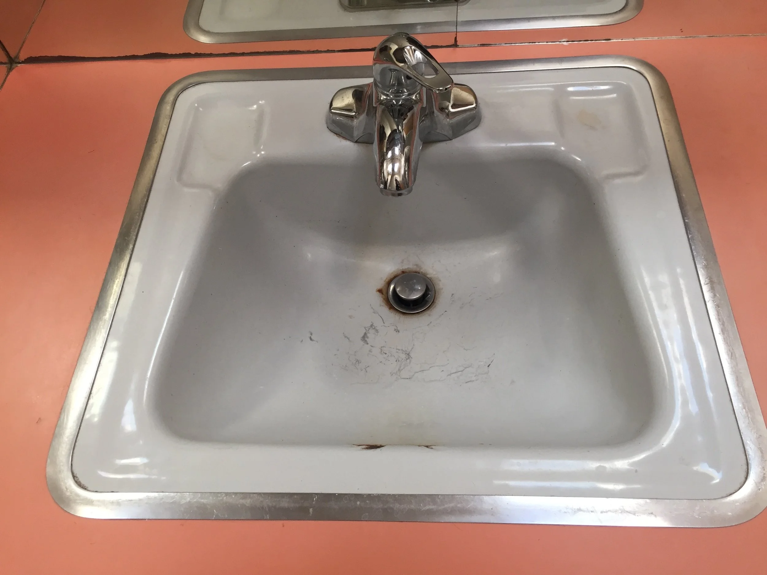 The original blue sink. The bathroom had a matching tub.