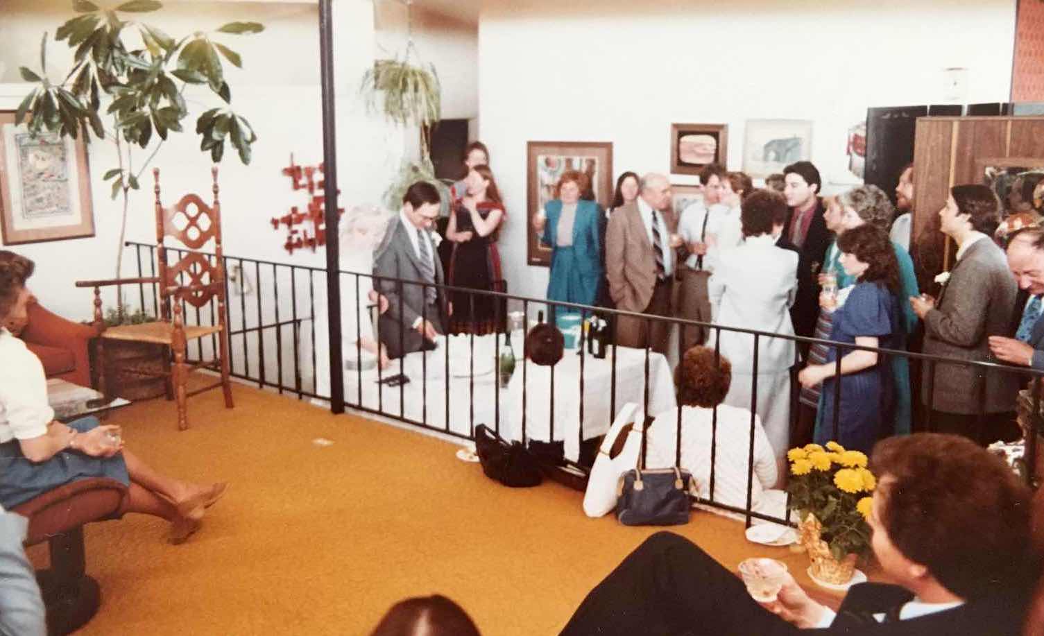 When the Pattersons moved the staircase to the center of the living room, they removed the original railing, seen here.