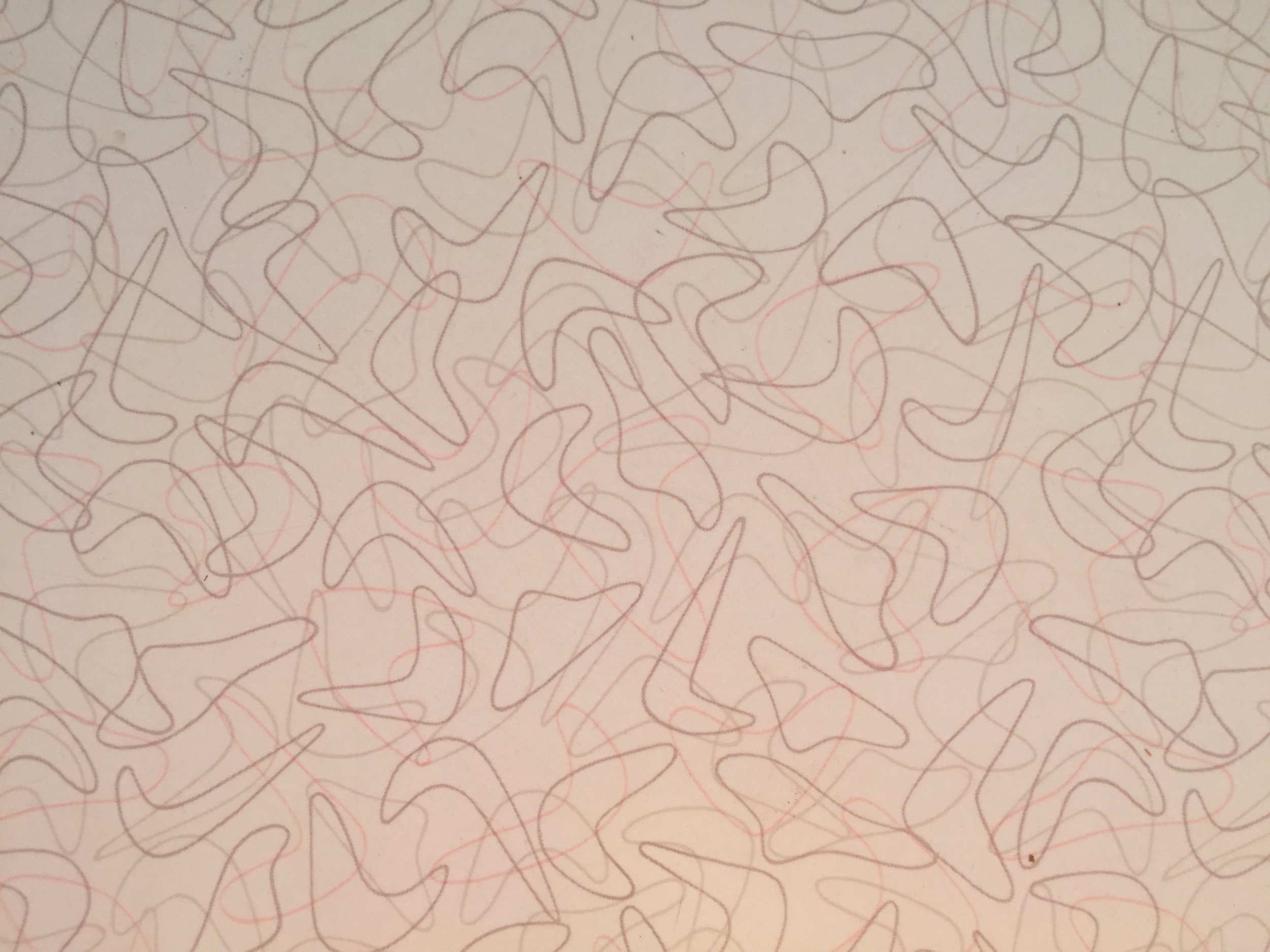 This is a detail of the original boomerang laminate countertops.