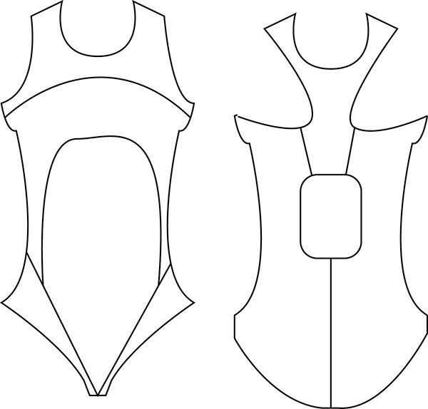  Flat Sketch Created in Illustrator for Swim Wear Study Project 
