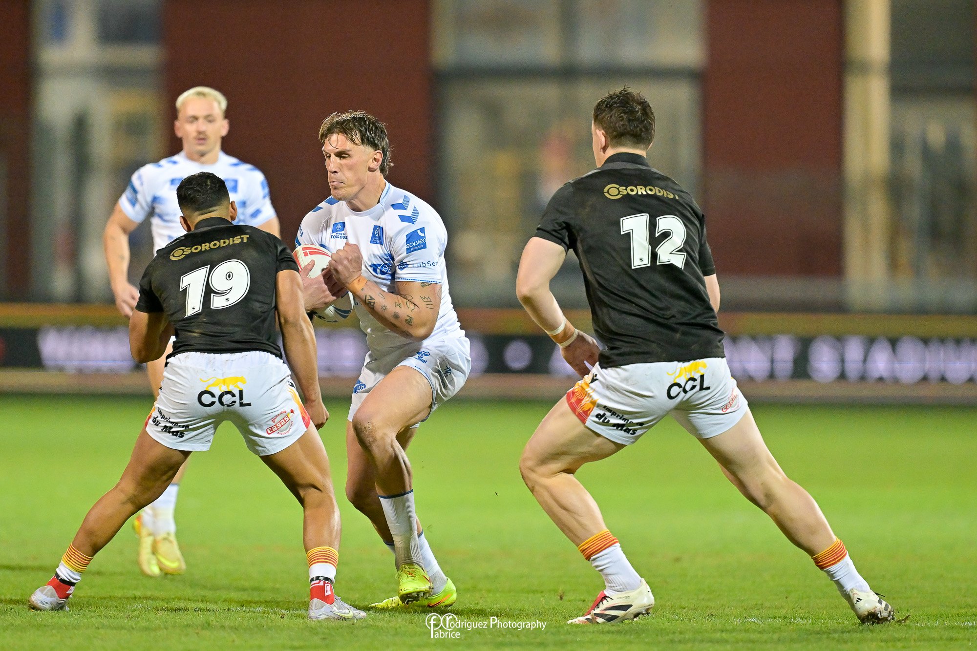 Preparation game in this early season between the Dragons Catalans and the Toulouse Olympique XIII tonight at Brutus Stadium. End of the first half in favor of the Dragons Catalans who are leading by 19-12

Toulouse Olympique  Rugby Football League  